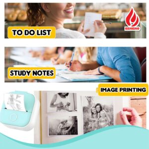 T02 Mini Printer, Portable Sticker Printer Efficiently and Quickly, Thermal Printer for Study Notes, Pictures, DIY, Label, Free App with Multiple Templates-for Android & iOS Green