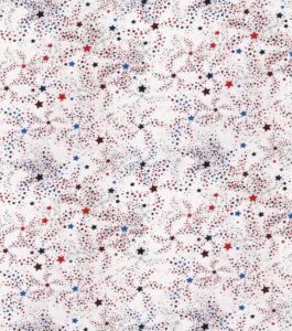 100% cotton fabric by the yard for sewing, quilting, diy crafts (no. 32 - patriot red white blue firework)