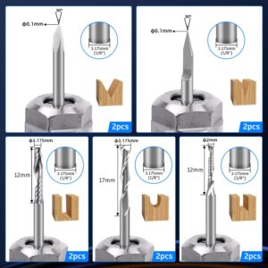 CNC Spindle, 500W CNC Spindle Motor,52mm Clamp with ER11 Collet and 10pcs Router Bit，High Precision for DIY CNC Router Milling and CNC Router Machine