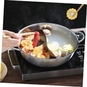 LABRIMP Stainless Steel Mandarin Duck Pot Hotpot Divider Salad Serving Pot Guitar Tremolo Springs Divided Hotpot Pan Korean Pots for Cooking Hotpot Pot Hot Pot Soup Base Monitor China