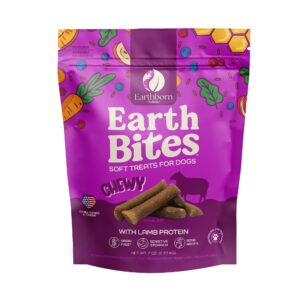 earthborn holistic earthbites with lamb grain-free soft treats for dogs & puppies, sensitive stomach (7 oz. pouch)