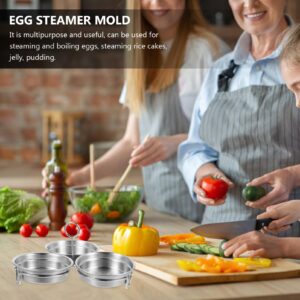 OKUMEYR 2pcs Stainless Steel Egg Steamer Egg Cooker Pan Nonstick Egg Poacher Pancake Maker Egg Maker Molds Stainless Steel Egg Poacher Breakfast Egg Poachers Small Tools Round Baby