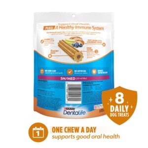 Dentalife Purina Plus Immune Support Chicken, Apple and Blueberry Flavor Small/Medium Dog Dental Chews - 8 ct. Pouch