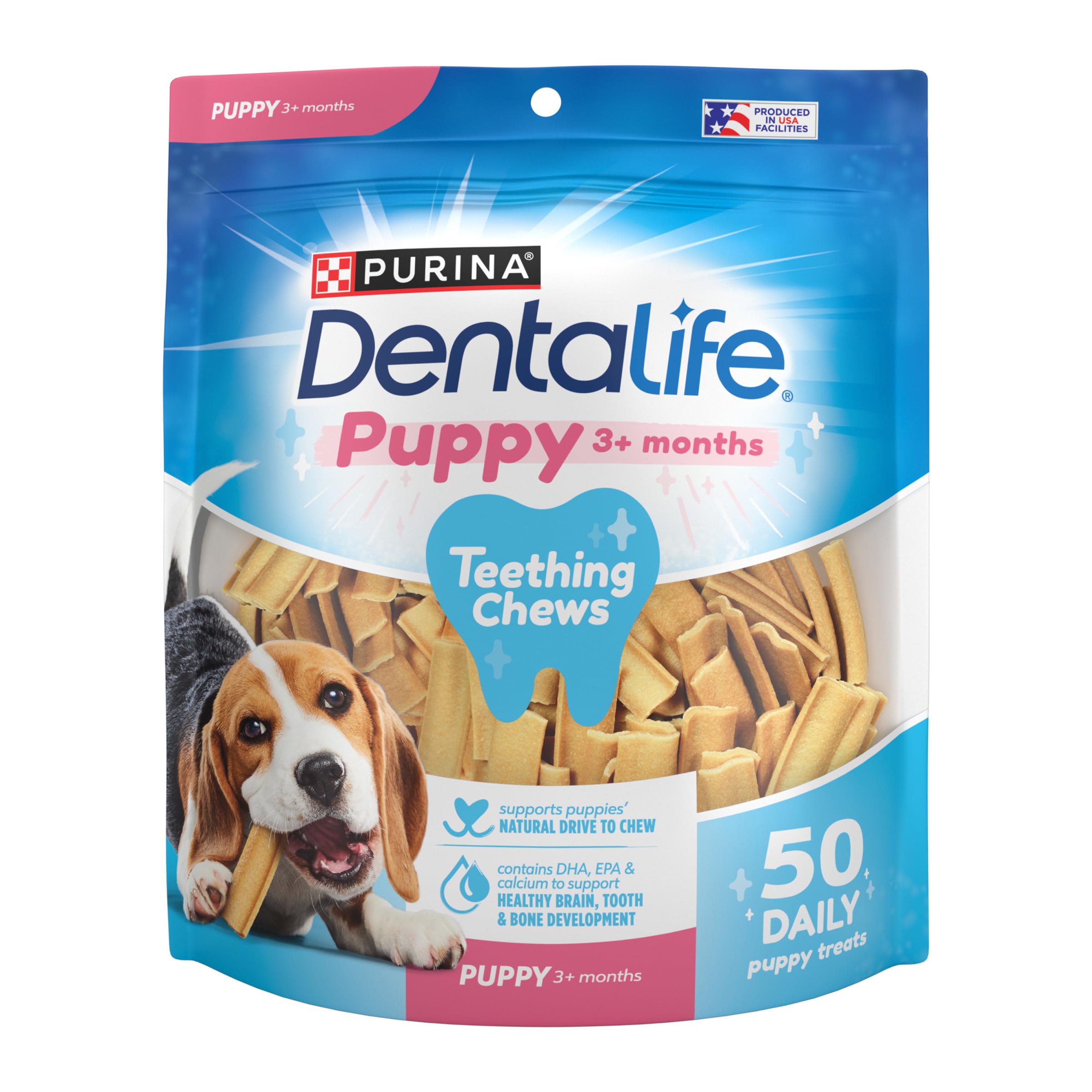 Dentalife Purina Chicken Flavored Puppy Teething Chews 17.3 oz - 50 ct. Pouch