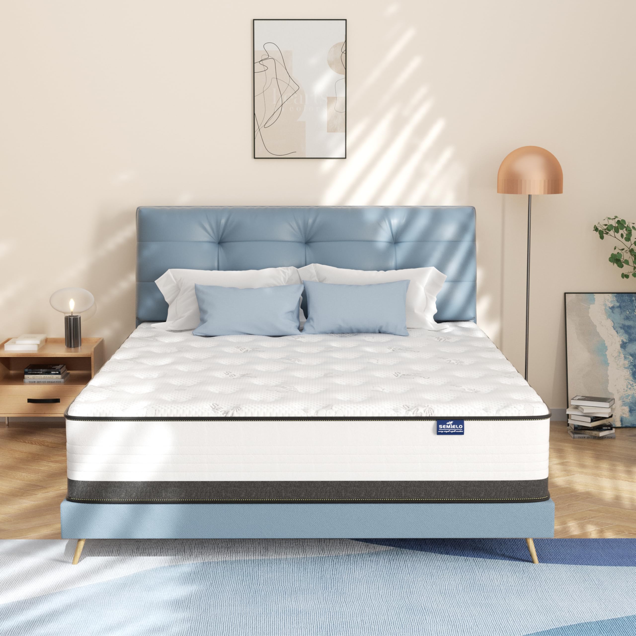 SEMIELO King Size Mattress, 14 Inch King Mattress in a Box, Hybrid Mattress with Memory Foam and Pocketed Coils for Breathable and Durable Support, CertiPUR-US Certified