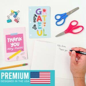 24 Colorful Teacher Thank You Cards From Student - Teacher Gift Card Teacher Appreciation Cards Bulk, Thank You Teacher Cards From Student, Bulk Thank You Cards For Teachers Appreciation Cards