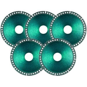 mornajina ‎5 packs 4-1/2" indestructible disc for grinder, indestructible grinder disc for angle grinder 7/8" (model 115/125), fit smooth cutting, chamfering, grinding of all materials (green)