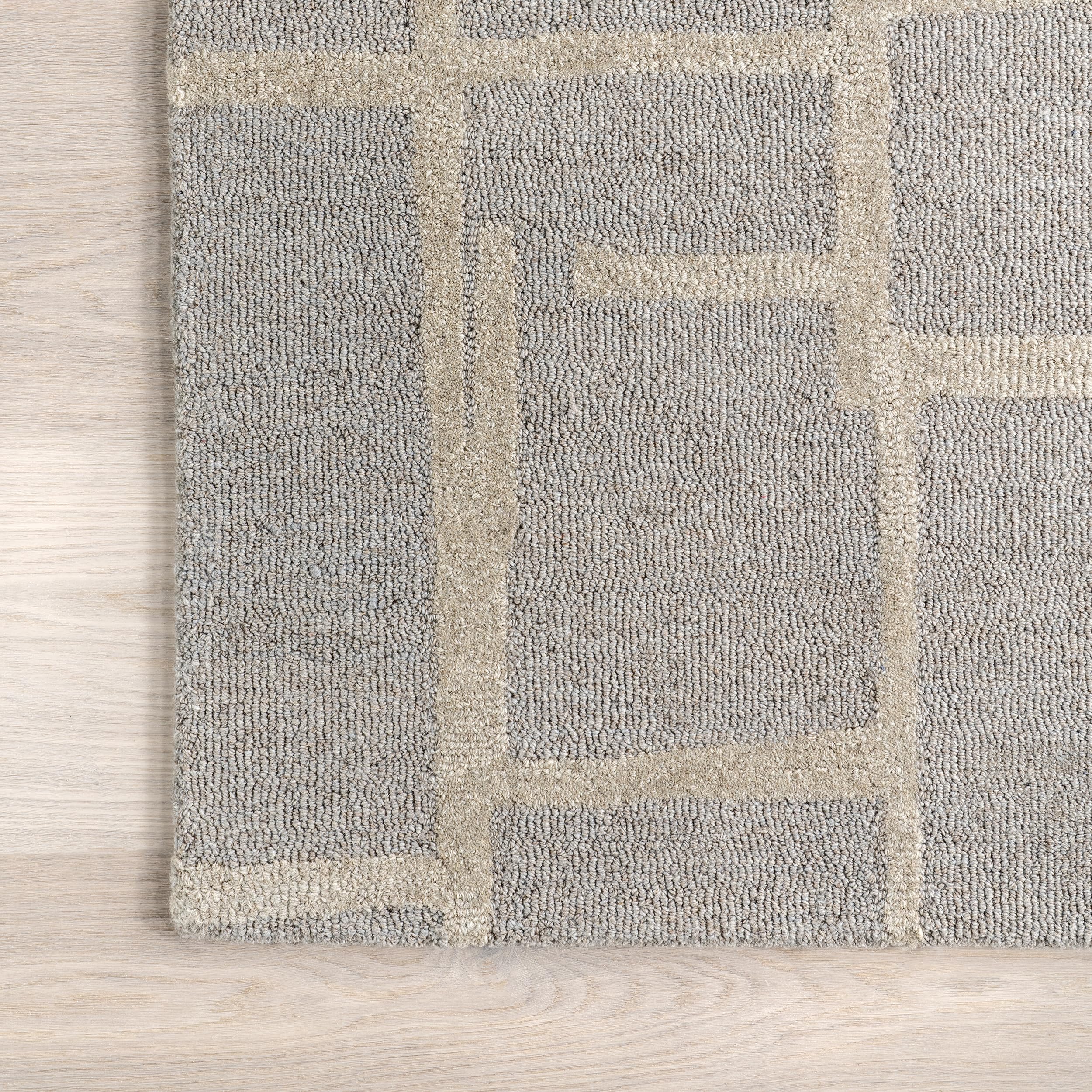 nuLOOM James Geometric 8x10 Wool Area Rug for Living Room Bedroom Dining Room Kitchen, Grey