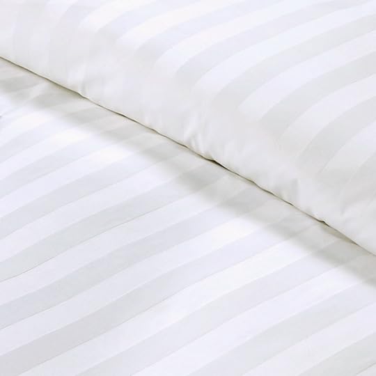 Amolavet Hotel Collection Duvet Cover King Size 100% Cotton Satin White Striped with Zipper Closer Comforter Cover King Size 3 Pcs Set 104x90 Inches (1 Duvet Cover & 2 Pillow Shams) King Quilt Cover