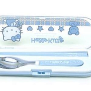 KITTY's Pretty in Blue Flatware Set in Case - Spoon & Chopsticks