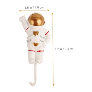 CAXUSD 3Pcs Astronaut Wall Mounted Hooks Adhesive Sticky Coat Hangers for Entryway Bathroom Room Creative Space Themed Storage Solution