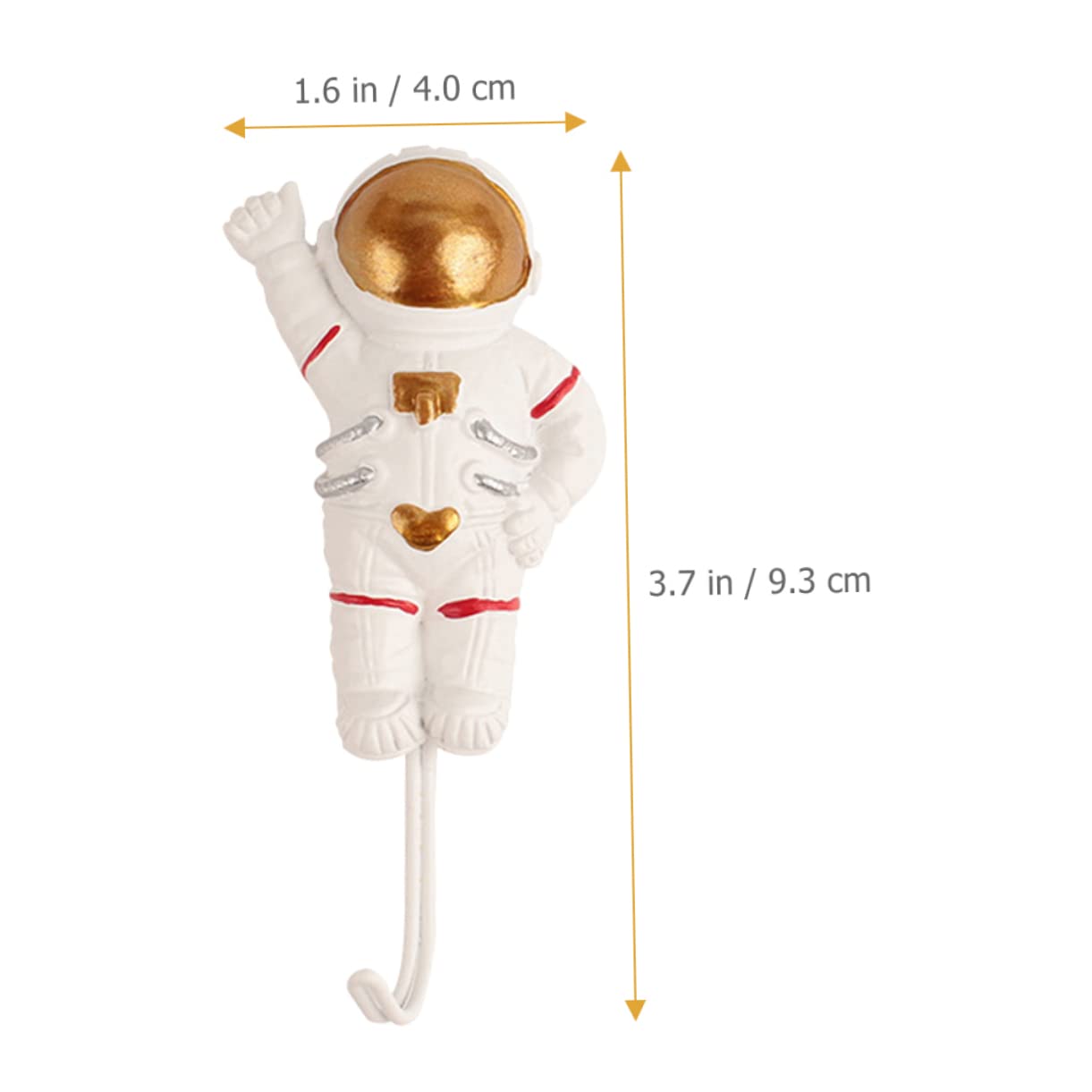 CAXUSD 3Pcs Astronaut Wall Mounted Hooks Adhesive Sticky Coat Hangers for Entryway Bathroom Room Creative Space Themed Storage Solution