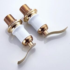 WuDLi Bath Shower Mixer Tap, Deck Mount 4 Hole Bath Taps Set with Shower, Bath Mixer Tap Bathroom A