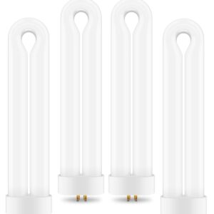 PACETAP 4 Pack Replacement Bulbs FUL15W BL with 4 Pin Base, Indoor Outdoor 15W U Shape Lamp Tube Compatible with T6 T8 T9