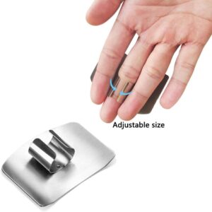 JK-GMTE 8 Pieces Finger Guards for Cutting, Stainless Steel Knife Cutting Finger Protectors Adjustable Safe Slice Hand Guard Protect Fingers for Food Chopping Slicing Cutting (Silver)