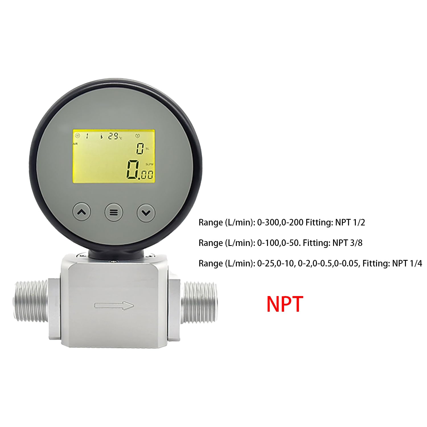 AMS2106 Digital Display Gas Mass Flow Meter Special for Carbon Dioxide CO2 (0～500mL/min)