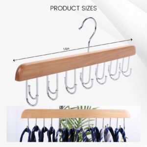 JOHOUSE Belt Hanger for Closet, Belt Rack Belt Organizer 14 Hooks Belt Holder for Storage Max 42 Belts 360°Rotating for Bra Tie Tank Top