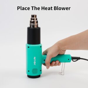 PYD Life Heat Blower Gun with Foldable Handle Mint Green for Sublimation Blanks Shrink Wrap Film 110 V 1300 W Hot Air Gun for Shrink Wrap Dual Gears Adjustable