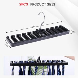 JOHOUSE 2PCS Belt Racks, 12x3x4.1inch Storage Organizer Hanger Holder Closet tie Racks Hangers for Men Women Black