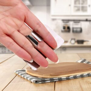 JK-GMTE 8 Pieces Finger Guards for Cutting, Stainless Steel Knife Cutting Finger Protectors Adjustable Safe Slice Hand Guard Protect Fingers for Food Chopping Slicing Cutting (Silver)