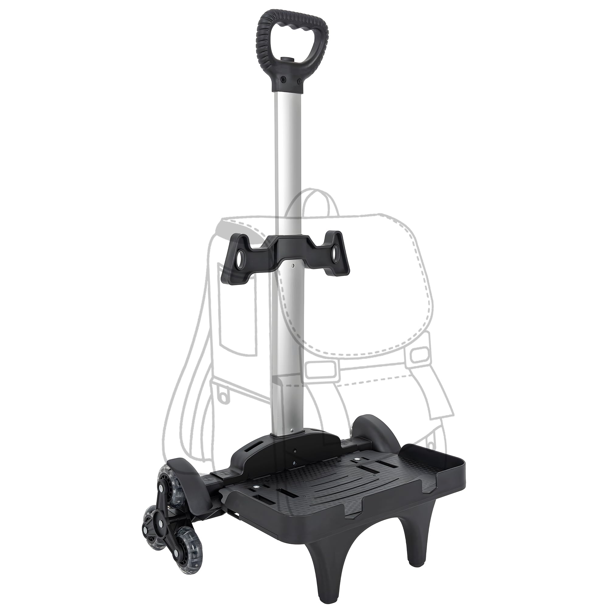 Backpack Trolley with Edge Guard 6-Wheels Rolling Dolly Cart for Backpack,Luggage,Travel Hand Truck