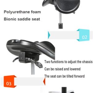 SFKLYU Saddle Stool Ergonomic Saddle Chair Dental Chair Saddle Stool Salons Stools, Adjustable Height,52~66CM