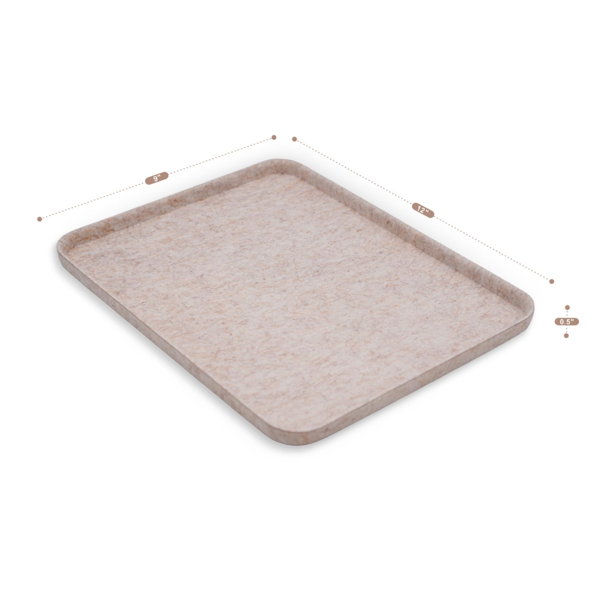 Welaxy felt tray Lid for Storage Bins Drawer Organizer bin cap of the box (M, Oatmeal Lid)