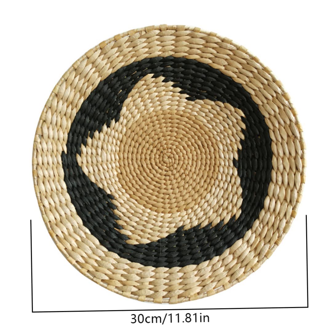 OnIUeZky Hanging Woven Wall Basket Wall Basket Decor Chic Boho Handcrafted Baskets Modern Farmhouse & Rustic Wall Decor 4, Diameter 30cm