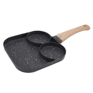 pots,3 in 1 breakfast pan prevents stick heat resnt divided grill frying pan for gas stove induction cooker