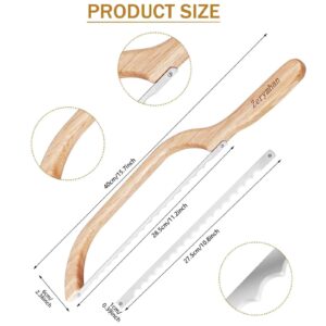 Zerymhan Wooden Sourdough Bread Knife,16" Serrated Bread Cutter for Homemade Bread,Bagels, Baguettes and More,Bow Bread Knife,Fiddle Bow Design Easy to Cutting,Premium Carbon Steel