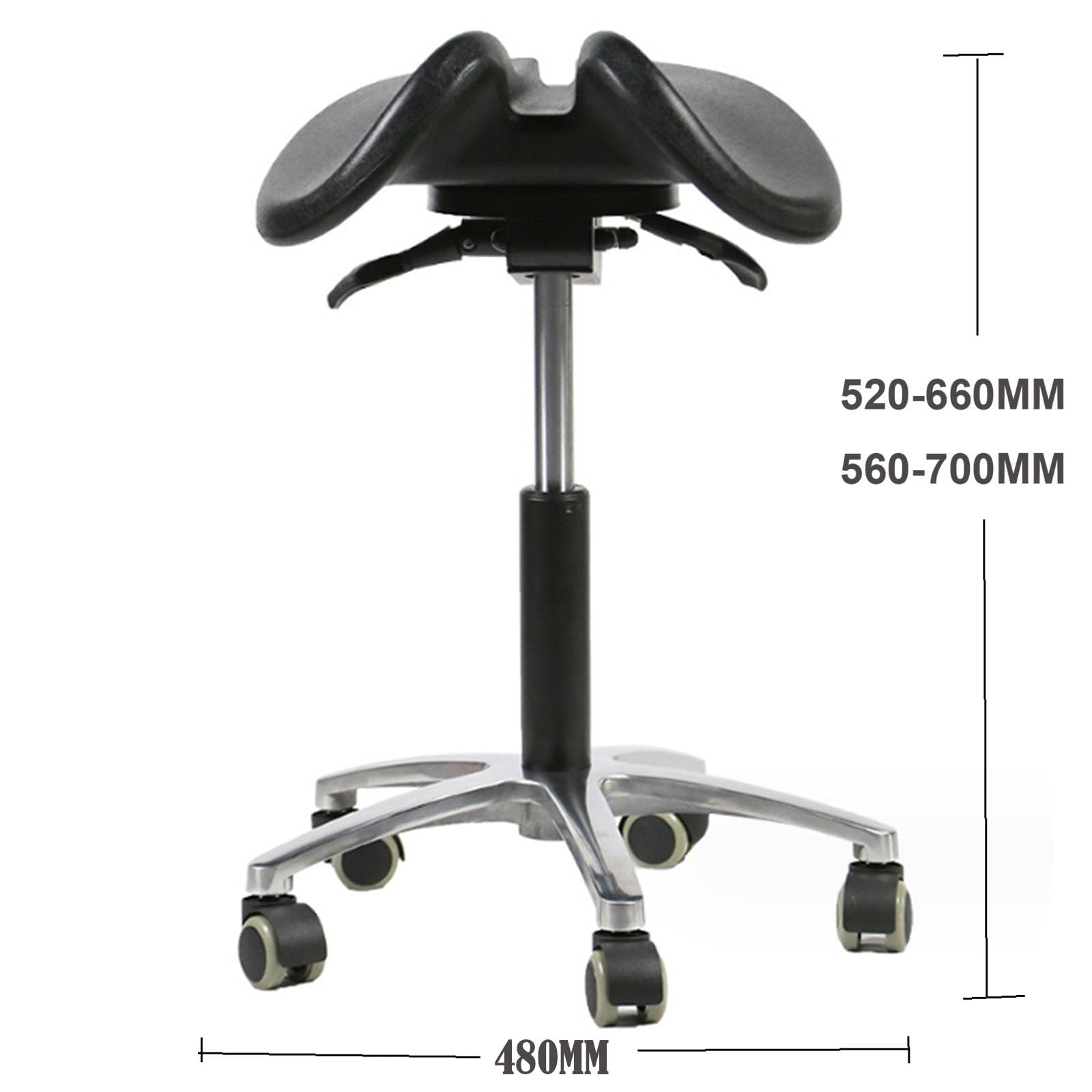 SFKLYU Saddle Stool Ergonomic Saddle Chair Dental Chair Saddle Stool Salons Stools, Adjustable Height,52~66CM