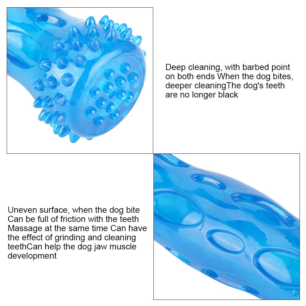 JOROBURO Dog Chew Toys, Silicone Non Toxic Tasteless Safe Bite Resistant Pet Molar Teeth Cleaning Stick, Puppy Toothbrush Interactive Dog Toys for Small Medium Large Dogs Pet (Blue L)