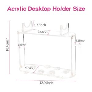 Affogato Storage Holder Compatible with Dyson Airwrap Styler Accessories, Acrylic 6 Holes Countertop Organizer Stand, Desktop Organizer for Storage Long Barrel Attachments for Bathroom