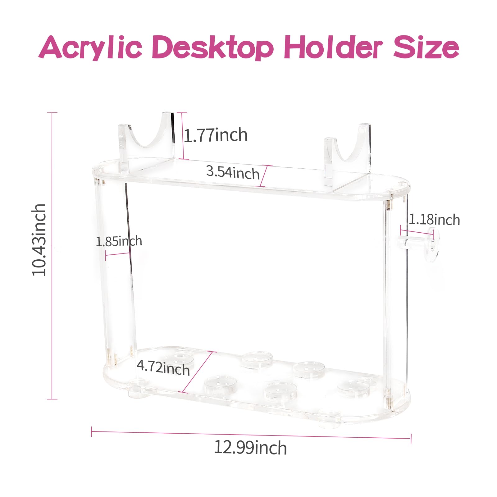 Affogato Storage Holder Compatible with Dyson Airwrap Styler Accessories, Acrylic 6 Holes Countertop Organizer Stand, Desktop Organizer for Storage Long Barrel Attachments for Bathroom