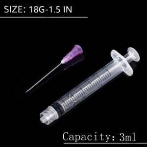 3ml 18 Gauge 1.5 Inch Sample Measuring Dispensing Lab Utensils, for Industrial, Scientific and Experiments Research, Pack of 100