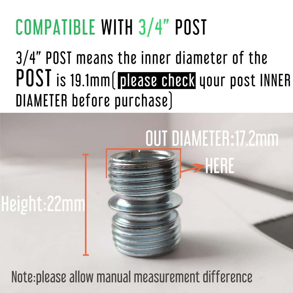 Véga 12 Piece Small Threaded Pole Connectors Compatible with Little 3/4"" Shelving Post, Shelving Post Coupler Connector for Extending Wire Rack Shelving, Blue, spc-4-12