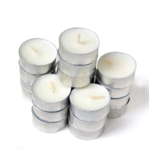 tea lights candles,4 hours tealight candles 20 packs,smokeless small tea candles for home, pool, shabbat, weddings & emergencies (white)