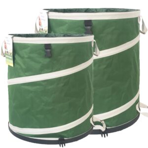 16 gallon & 24 gallon collapsible trash can with solid bottom yard garden bag for pop-up trash can,recycling bin,rv camping waste bin,home laundry hamper,yard waste bag,debris bag,lawn grass,leaf bags