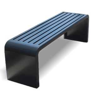 armeri outdoor garden bench, contemporary armless metal park bench 100/120/150/180cm for outdoor beach, patio, pool, lawn, outdoor furniture, park bench,black,180x40x45cm