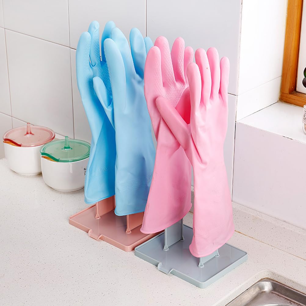 PRETYZOOM 2pcs Kitchen Glove Holder, Plastic Glove Drying Rack Rubber Gloves Drying Stand, Kitchen Sink Drain Rack for Dish Gloves Sponges