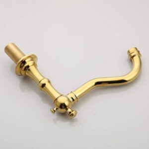 Bathroom Kitchen Basin Mixer Tap Sink Faucet 2 Handles 3Pcs Gold Bathroom Basin Faucet Bathtub Tap-Golden Plated ，Faucet