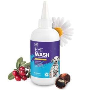 spanielbuns dog eye drops 200ml,all natural ingredients eye wash for dogs and cats, cleanses tear stains, mucus, improves allergy symptoms and dry eyes(2pack)