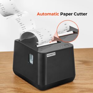 MUNBYN Thermal Receipt Printer P075, 3 1/8" 80mm POS Printer, USB Receipt Printers with Auto Cutter Support Cash Drawer, USB Serial Ethernet Interface for Windows/Android/Mac/Linux