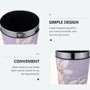 NUOBESTY Garbage Can Modern Waste Basket Plastic Trash Bin Purple Trash Can Recycling Round Trash Storage Can for Office Bathroom Kitchen Hotel Car Decor