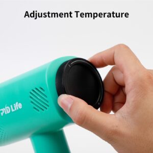 PYD Life Heat Blower Gun with Foldable Handle Mint Green for Sublimation Blanks Shrink Wrap Film 110 V 1300 W Hot Air Gun for Shrink Wrap Dual Gears Adjustable