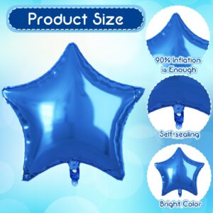 2nd Birthday Balloon for Boys, 40 Inch Balloon Number 2 Dark Blue, Large Foil Mylar Star Two Balloon Light Royal Blue Silver, Helium Globos Azules 2 Balloon for Birthday Graduation Party Decoration