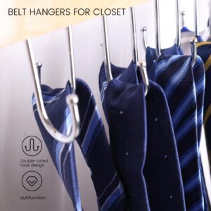 JOHOUSE Belt Hanger for Closet, Belt Rack Belt Organizer 14 Hooks Belt Holder for Storage Max 42 Belts 360°Rotating for Bra Tie Tank Top