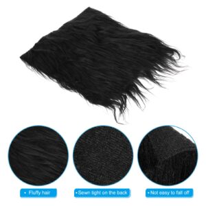 PATIKIL Plush Faux Fur Fabric Square, 2 Pcs 10" x 10" Fluffy Faux Fur Patches Cuts for DIY Crafts Christmas Halloween Gnome Beard, Black