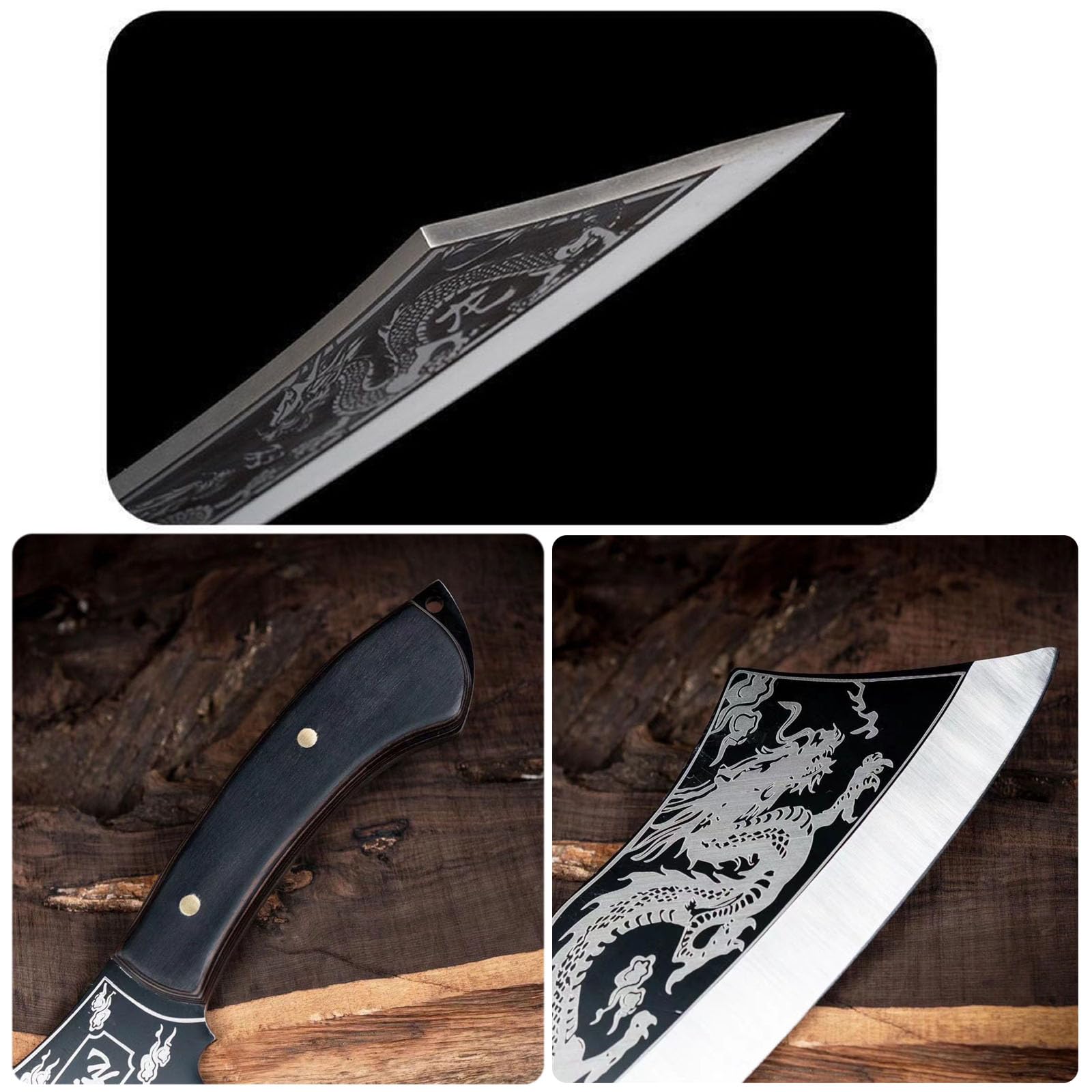 SIRDIKA Hand Forged Kitchen Butcher Knife - Handmade Dragon Slaying Knife Heavy 2.5/4/5/6/7.0MM Thickness Duty Meat Cleaver Knife 4cr High Carbon Steel Bone Chopper with Sheath (7.0MM-(1.11kg))