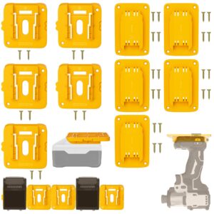 tairda 10packs battery holder tool holder, 5 packs battery holder wall mount for dewalt 20v battery, 5 packs tool holder wall mount for dewalt 20v tools